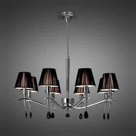 Siena Polished Chrome Crystal Ceiling Lights Mantra Shaded Crystal Fittings